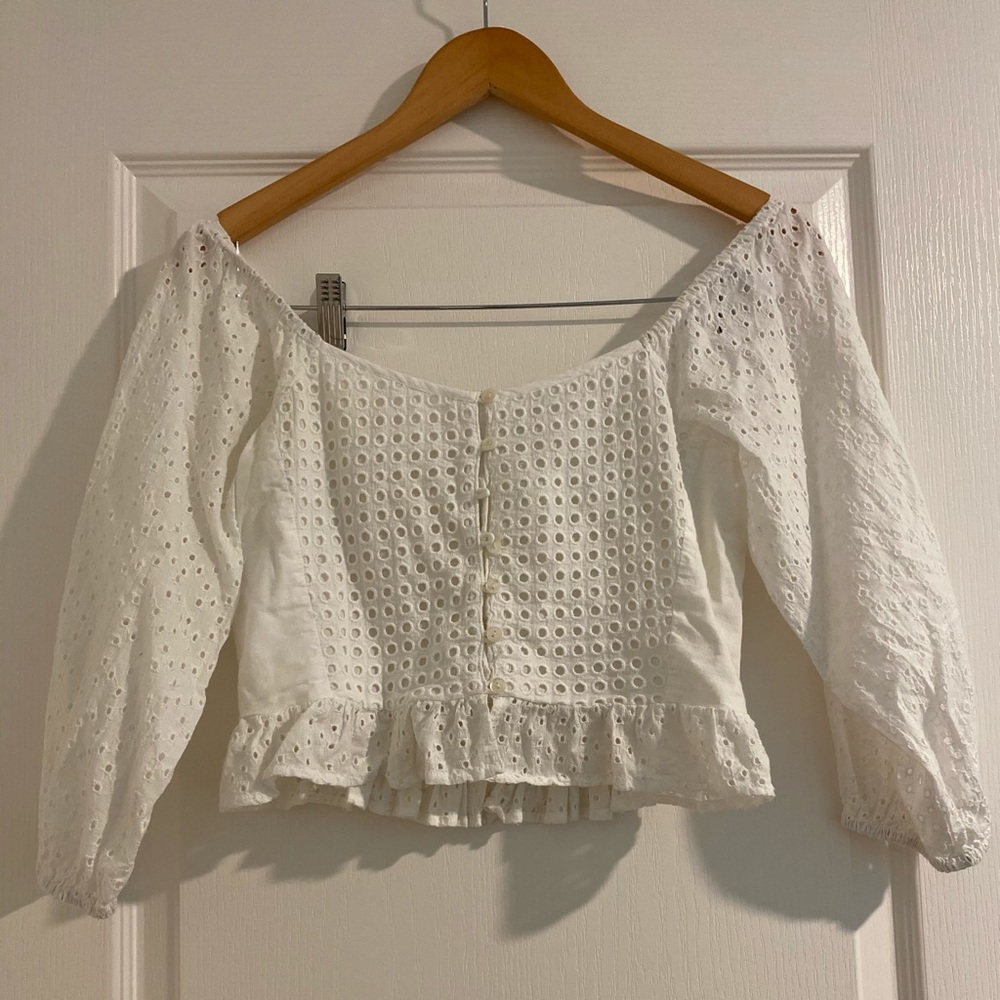 Forever 21 White Long Sleeve Shirt